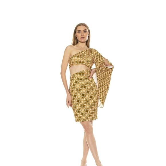 Alexia Admor Dress Large Reese One-Shoulder Flare Alexia Admor Dress Large - Picture 1 of 15